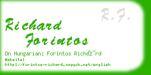 richard forintos business card